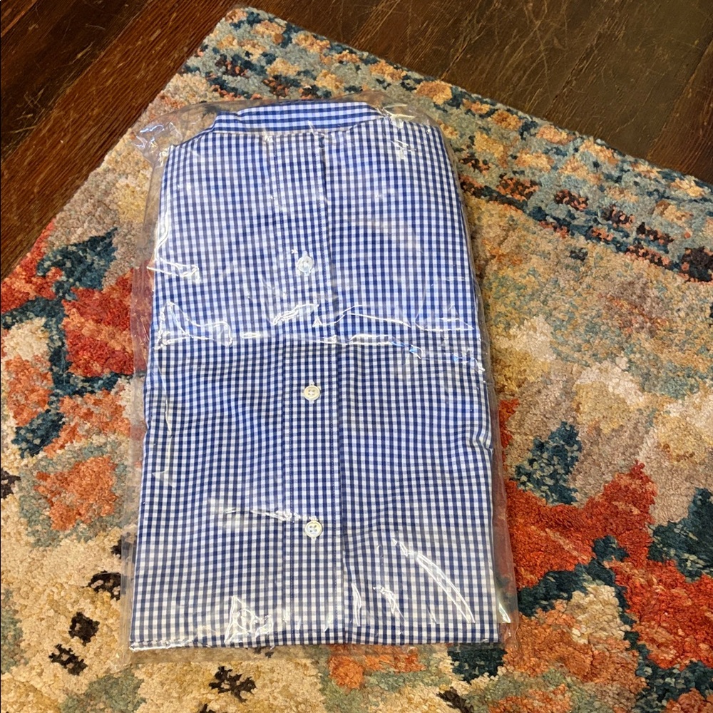 Kamakura Blue and White Checkered Dress Shirt - Made in Japan - Picture 4 of 4